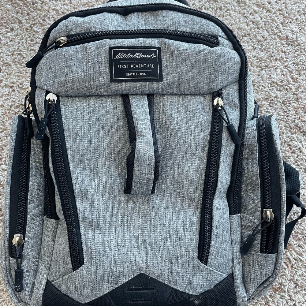 Eddie Bauer Traverse Places and Spaces back pack diaper bag- gray